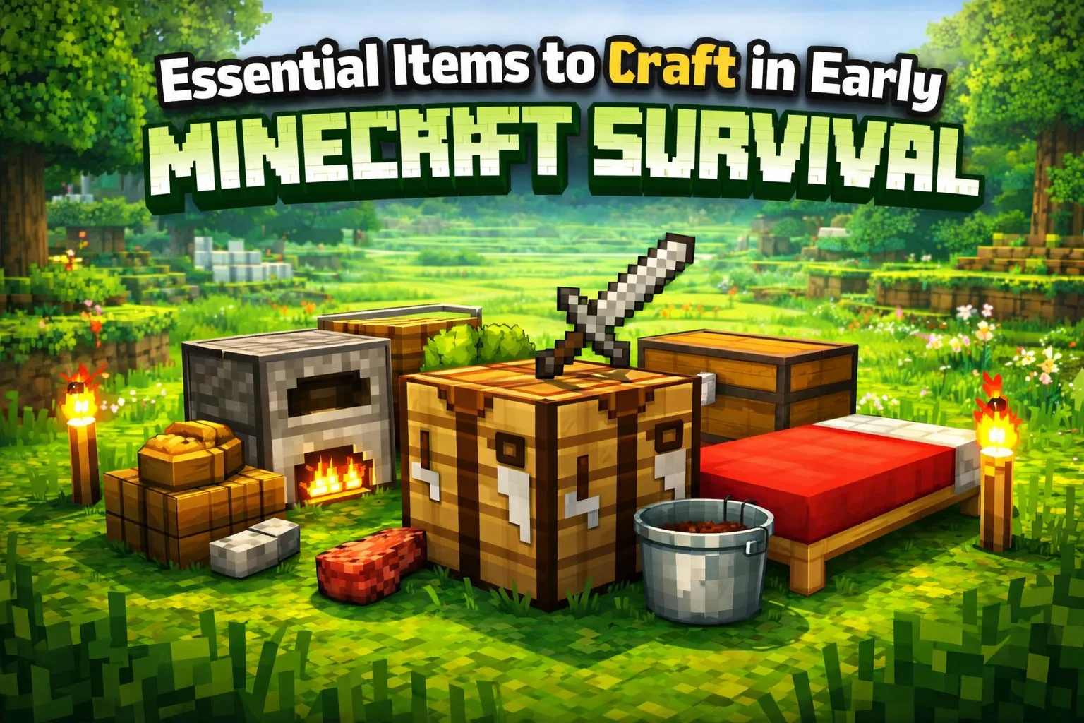 Essential Minecraft Items: What to Craft First (Beginner Guide) | GAMQO