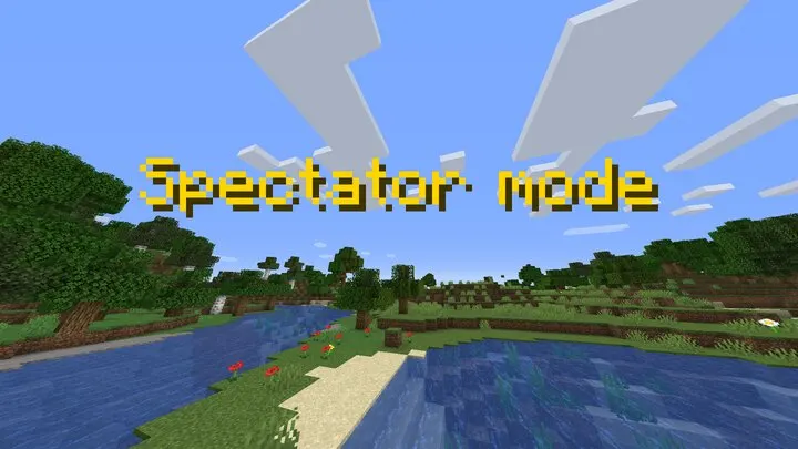 Minecraft Spectator Mode overview showing underground and surface view