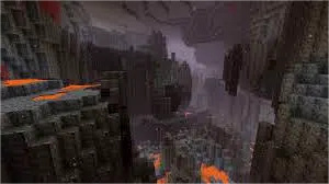 Minecraft nether biomes showing soul sand valley with blue fire and basalt delta landscape