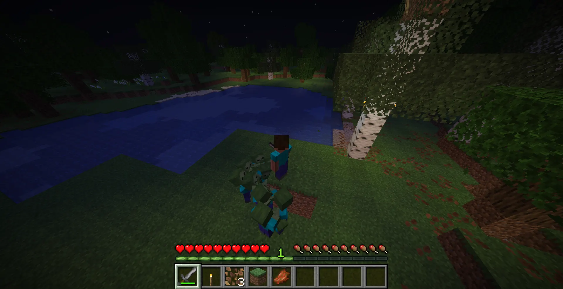 Minecraft combat positioning using high ground advantage