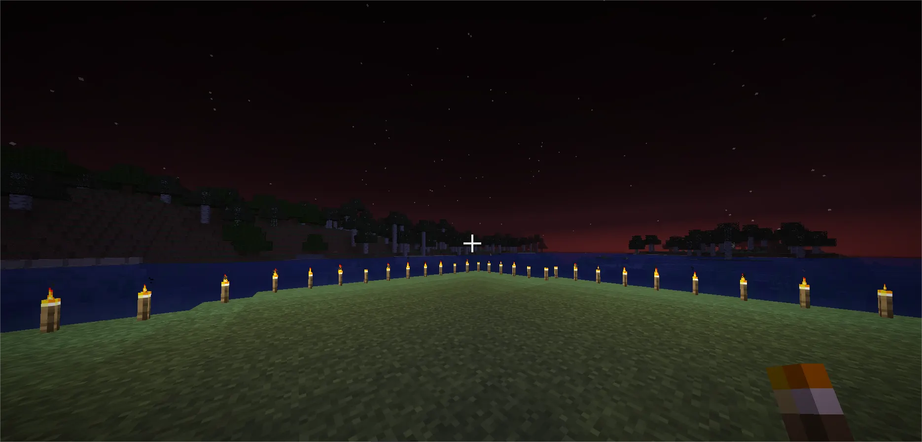 Well-lit Minecraft base preventing mob spawning