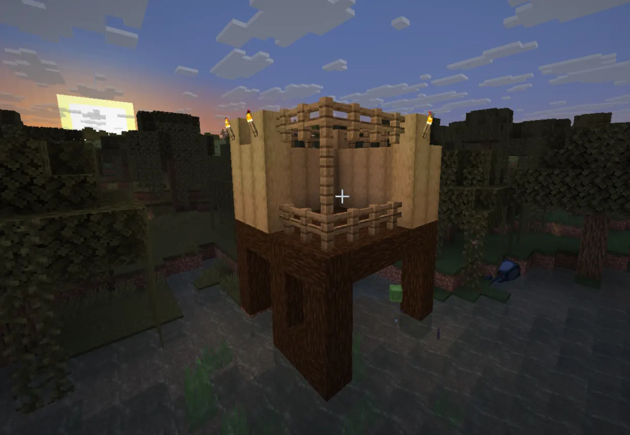  Witch hut structure in the Minecraft swamp biome
