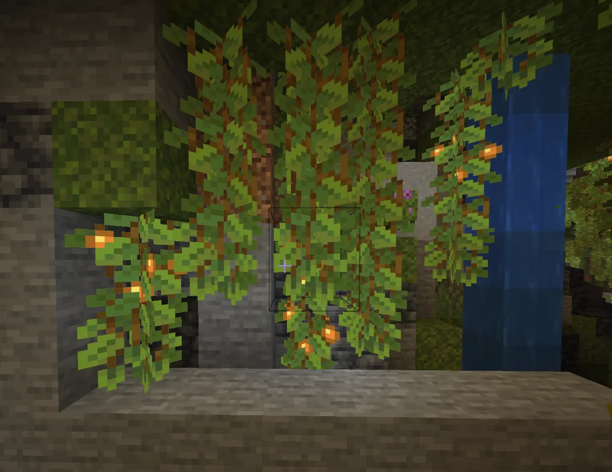 Automated glow berry farm using bone meal in Minecraft