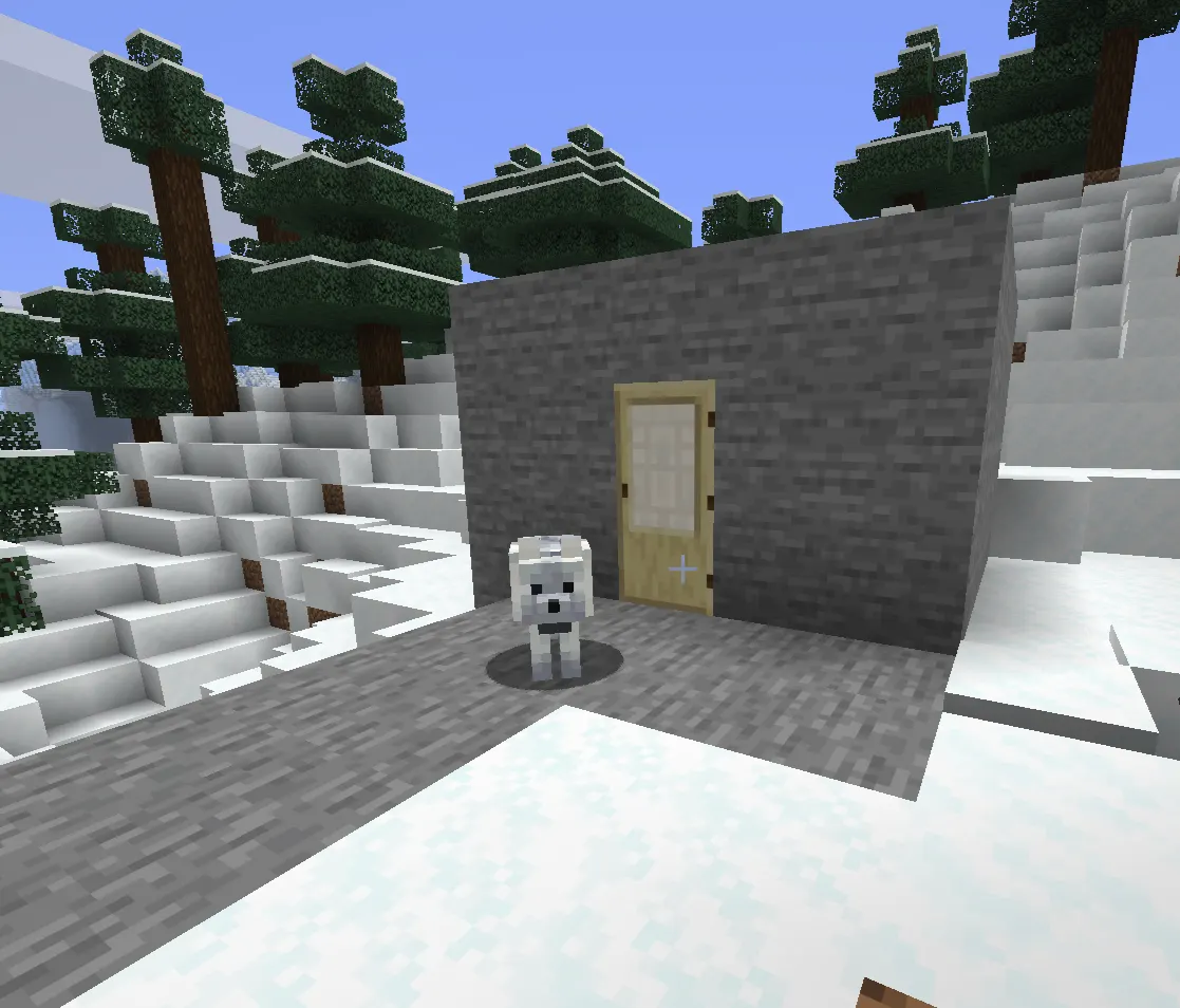 Minecraft taiga biome forest with wolves and spruce trees