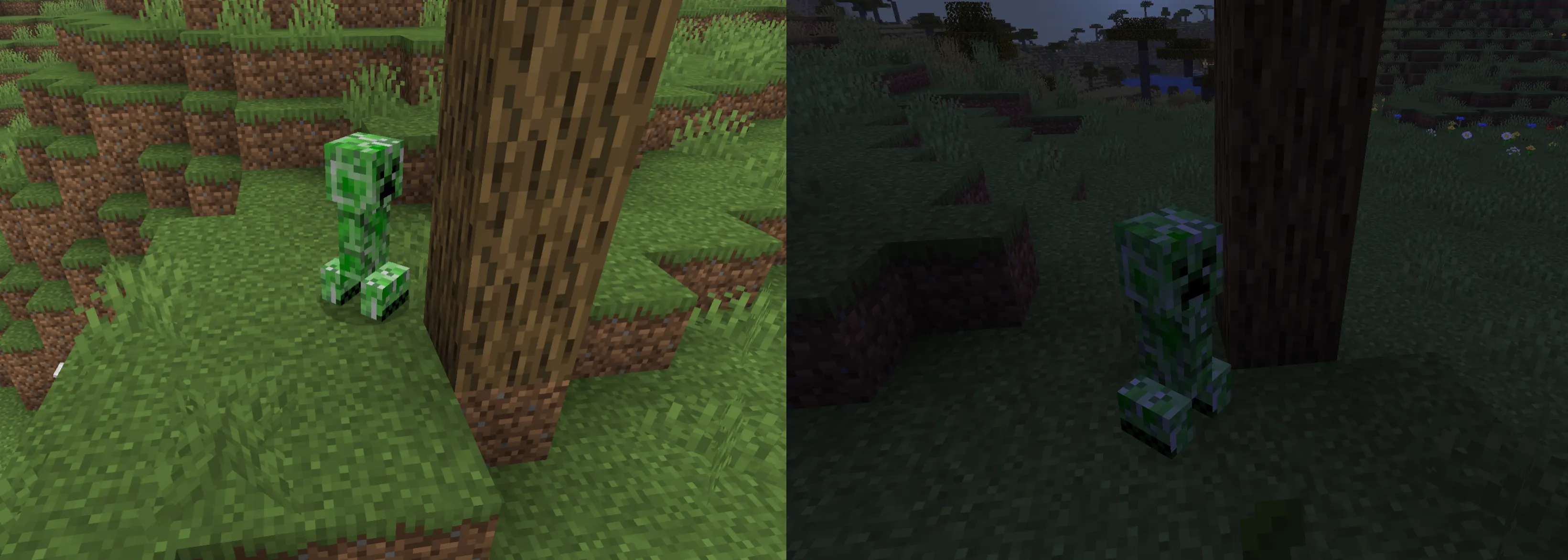 creeper in day and night