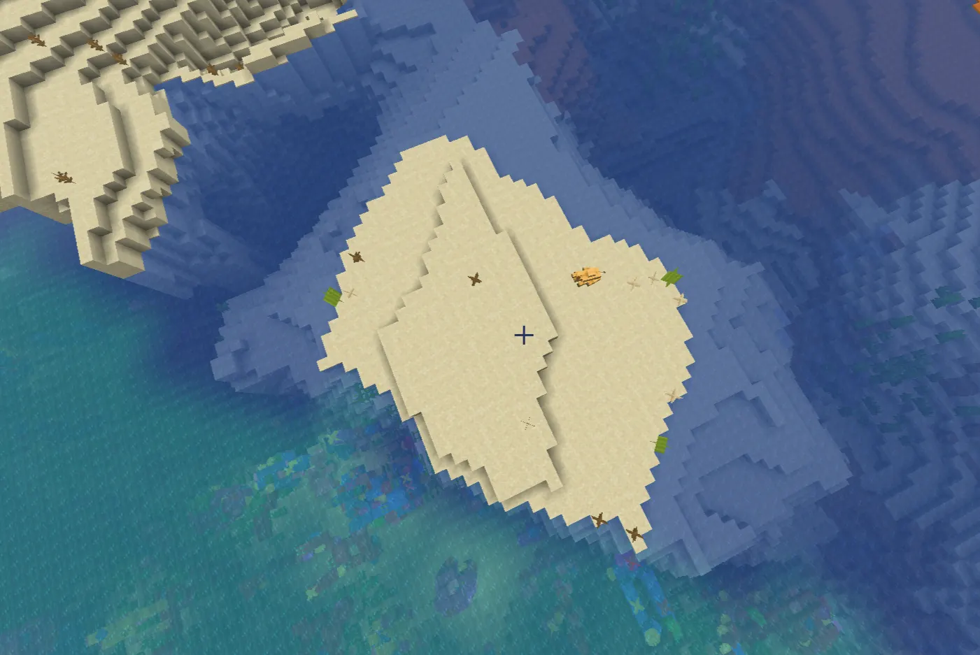  Rare mushroom island biome in Minecraft surrounded by deep ocean
