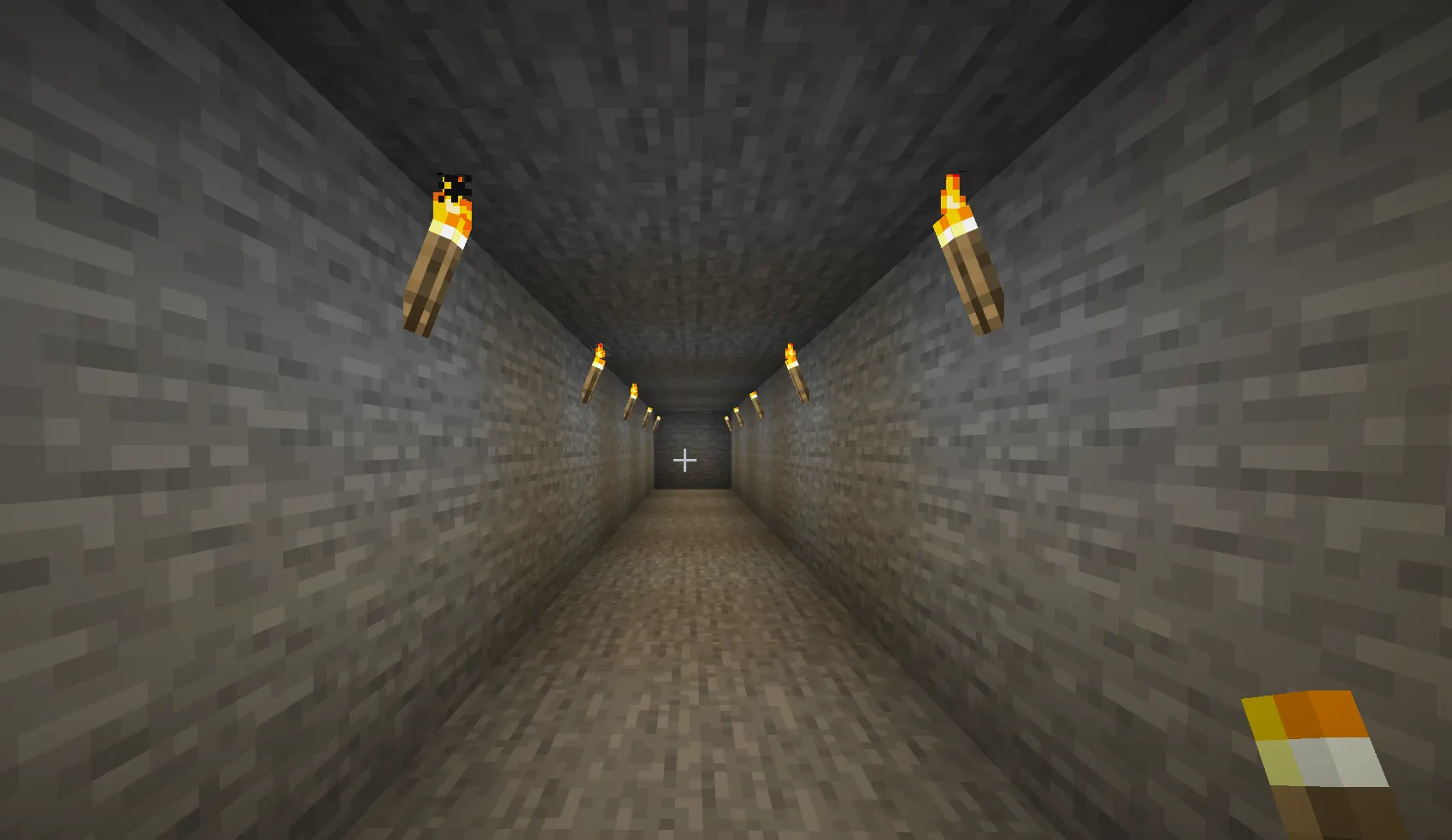 Torch placement spacing in Minecraft tunnel to prevent mob spawning