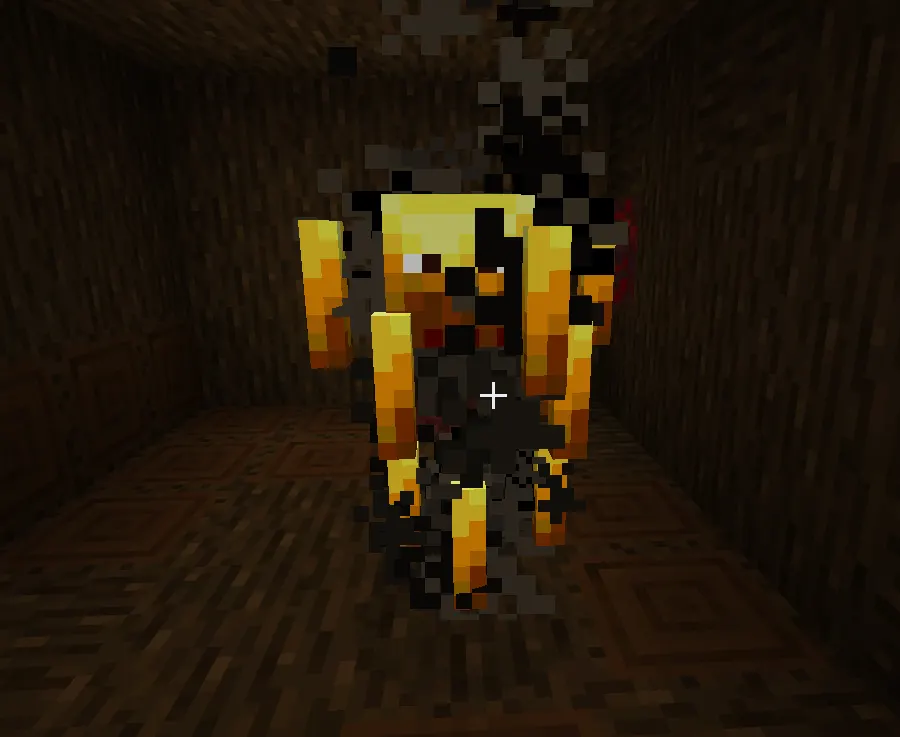 Minecraft Nether Fortress blaze spawner room with blazes