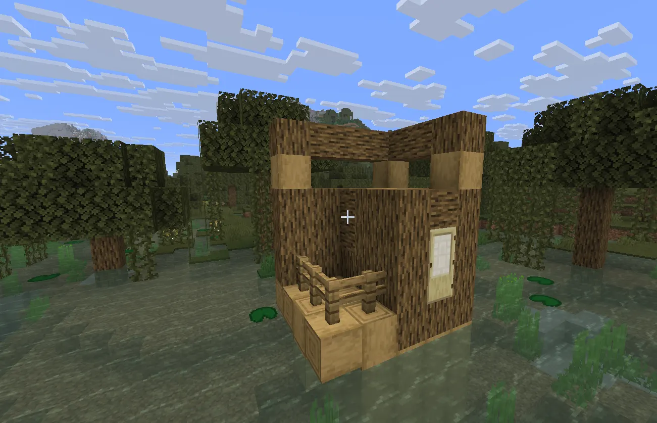  Stilt house base design in the Minecraft swamp biome
