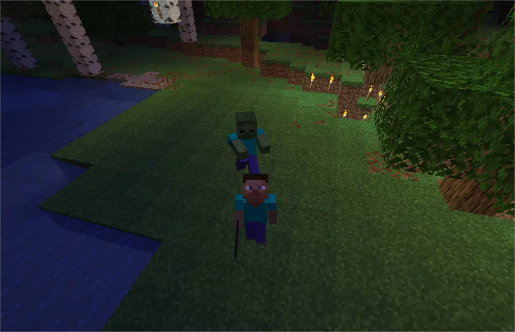 Minecraft sprint jump technique to escape mobs quickly