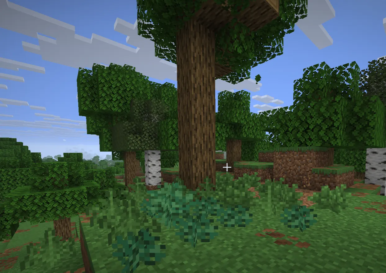  Minecraft taiga biome showing spruce trees and forest terrain