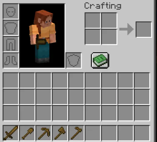  All wooden tools in Minecraft including pickaxe axe sword shovel and hoe