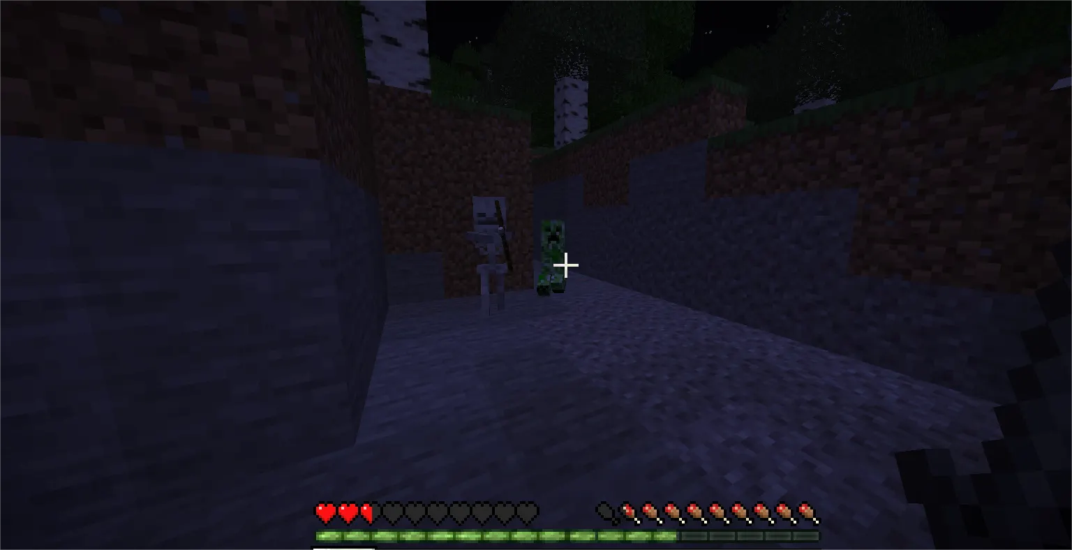 Creeper explosion radius and safe distance in Minecraft early game