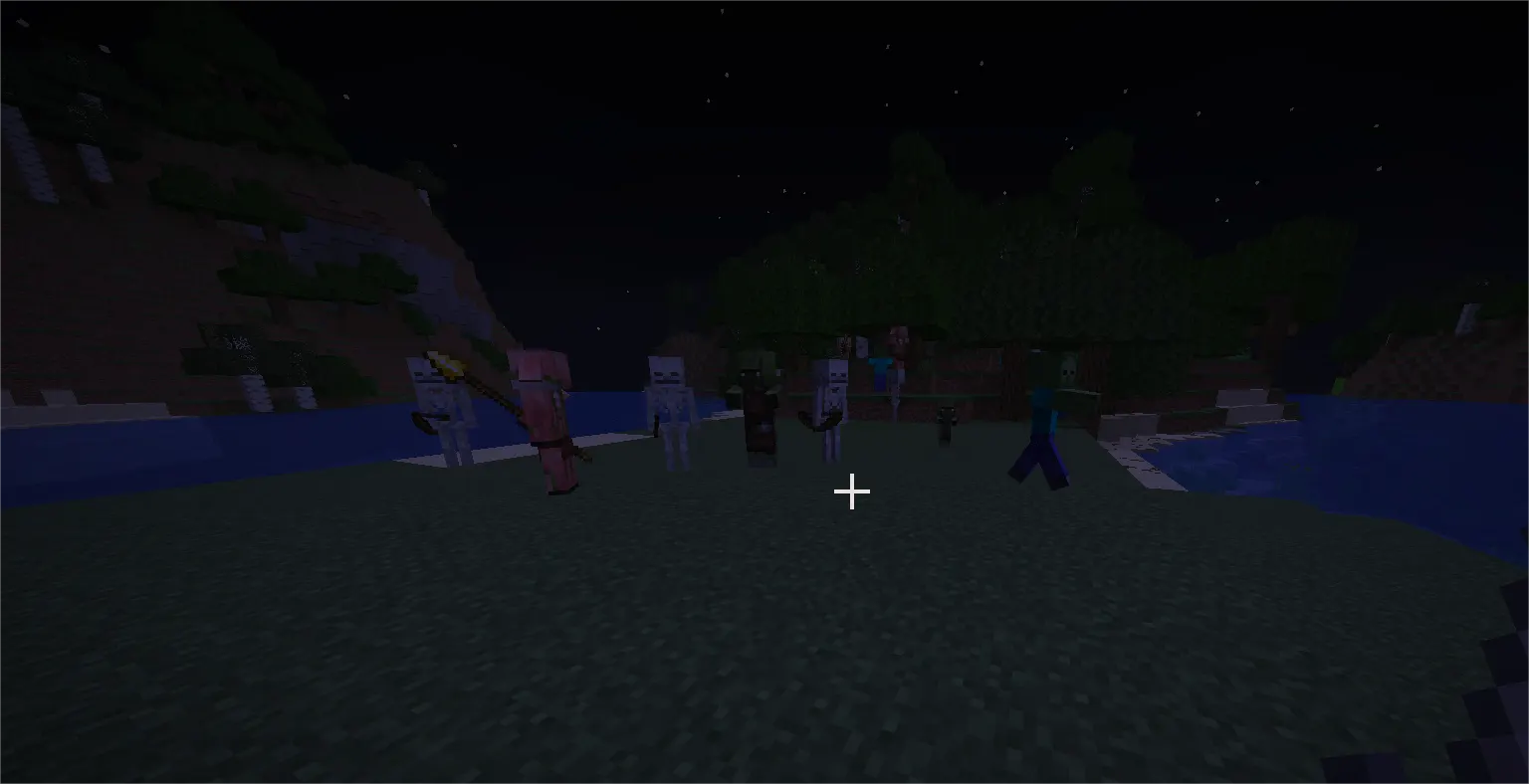 Hostile mobs spawning in complete darkness at light level 0 in Minecraft