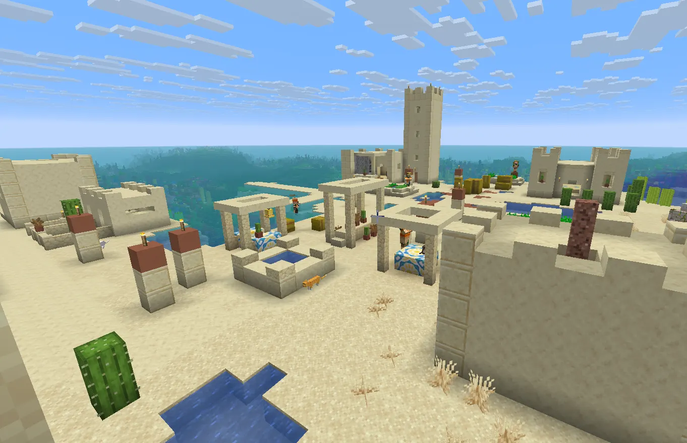 Minecraft desert temple biome with hidden loot structure