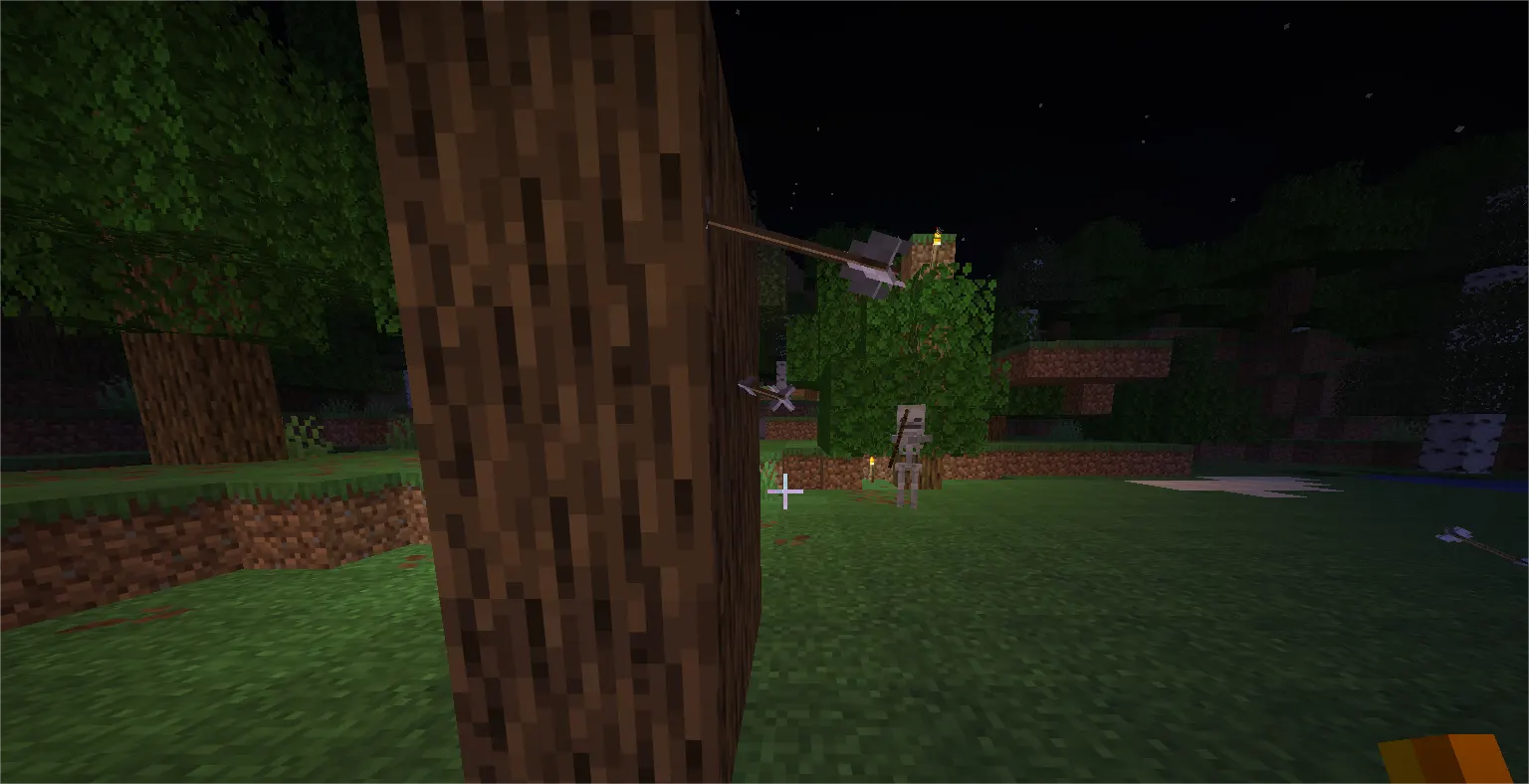 Minecraft using terrain to block skeleton arrows