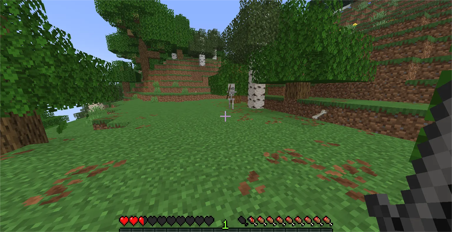 Skeleton strafing sideways while shooting arrows at player in Minecraft”