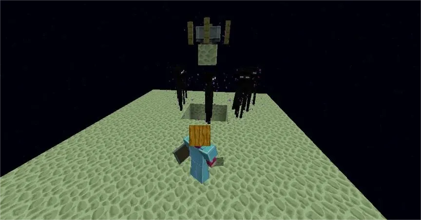 “Enderman farm using Endermite lure trap for XP and Ender Pearls in Minecraft”