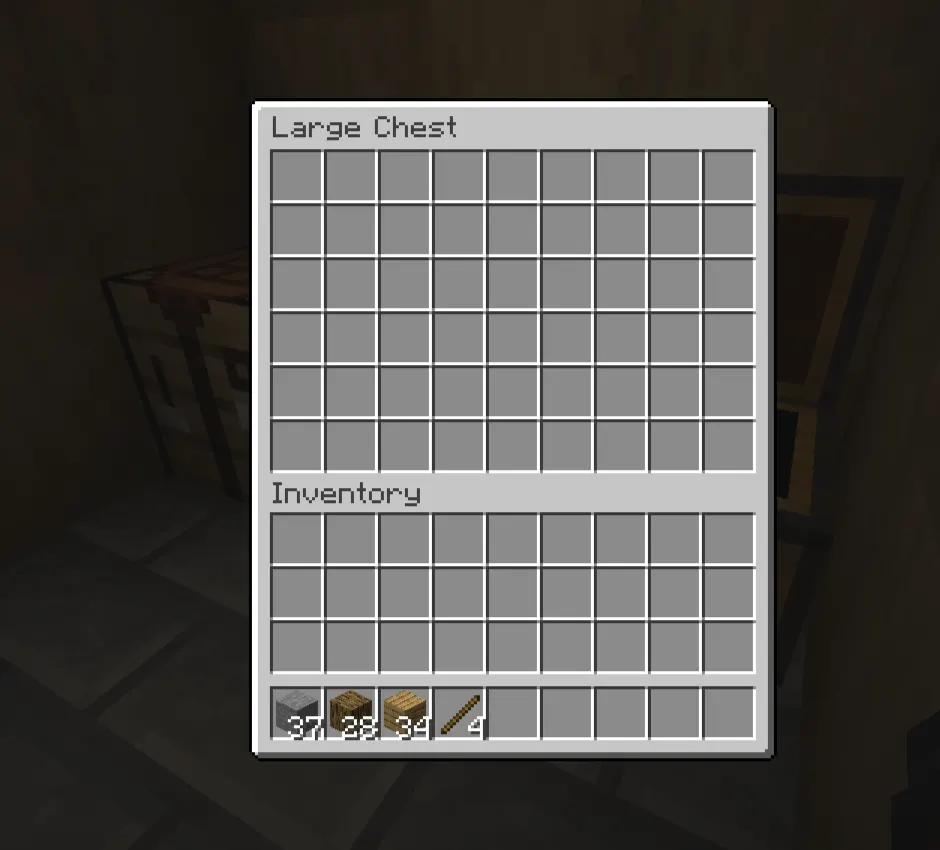 Minecraft chest storage, early survival items organized