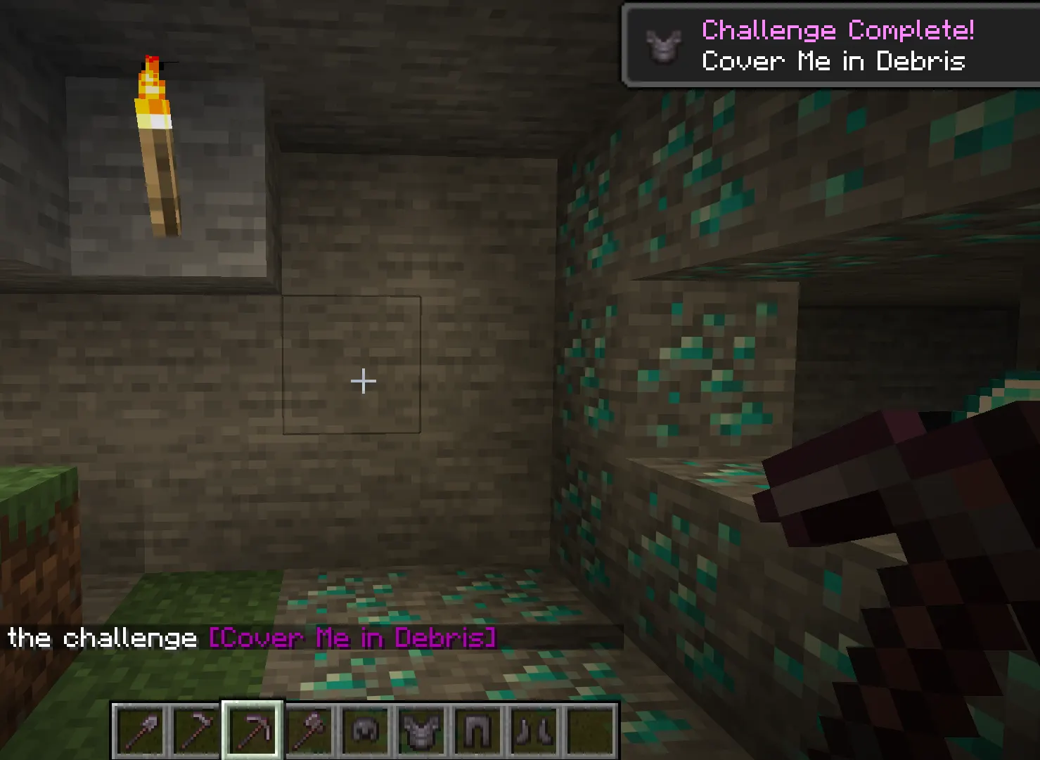 Fully enchanted Netherite tools in Minecraft survival