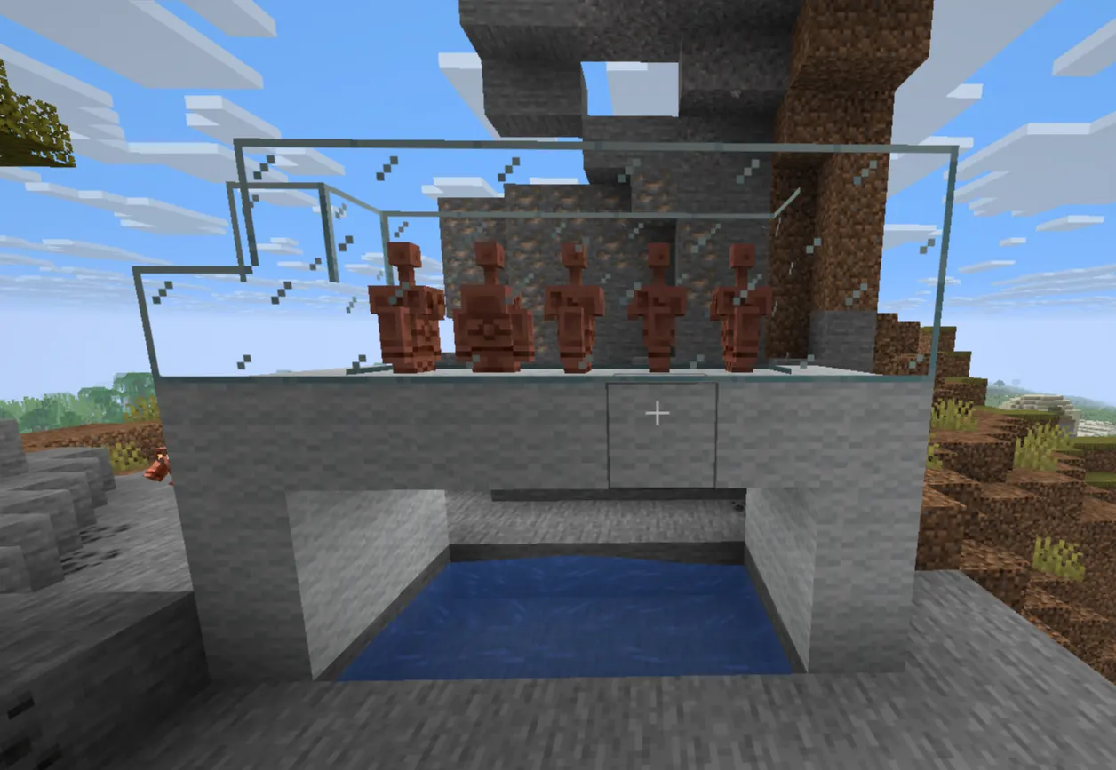 Simple iron golem farm for automatic iron production in Minecraft