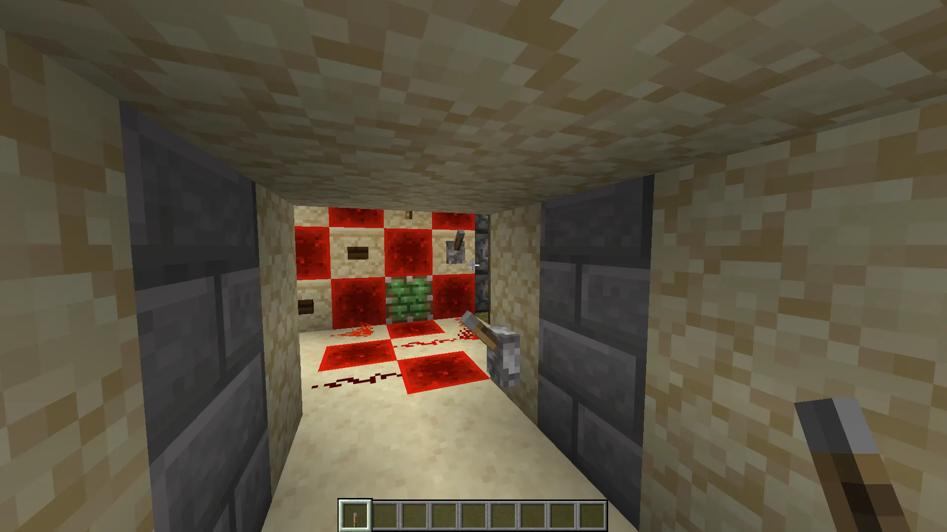 "Advanced Minecraft redstone machine with item sorting system and complex automated circuits"