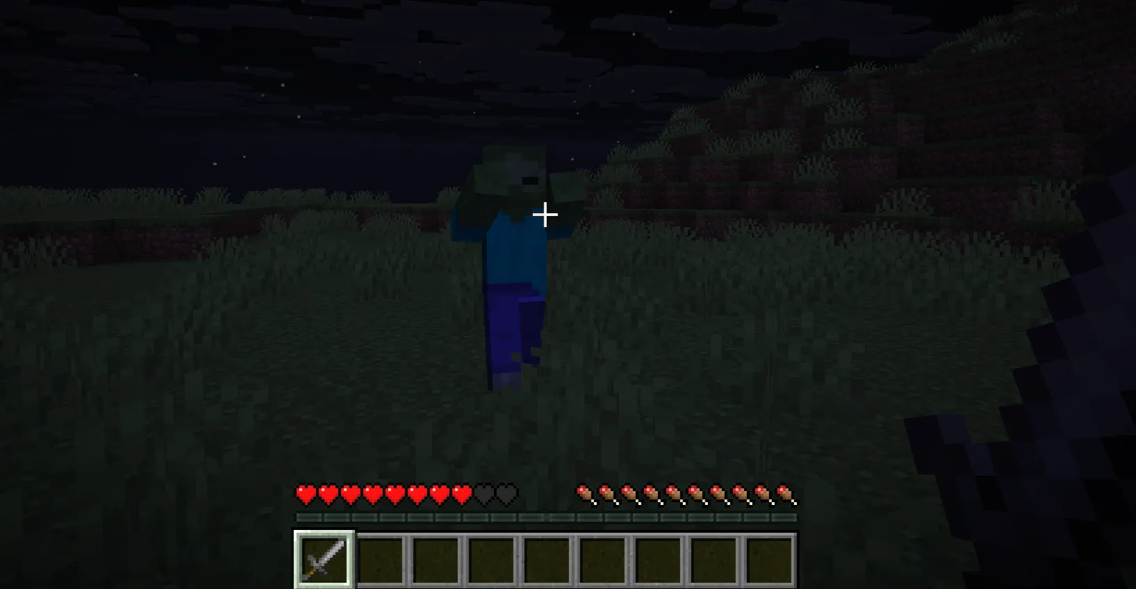 Fighting hostile mobs for XP early game in Minecraft