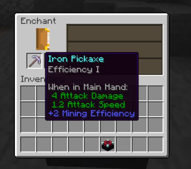 Repairing iron tools with an anvil in Minecraft