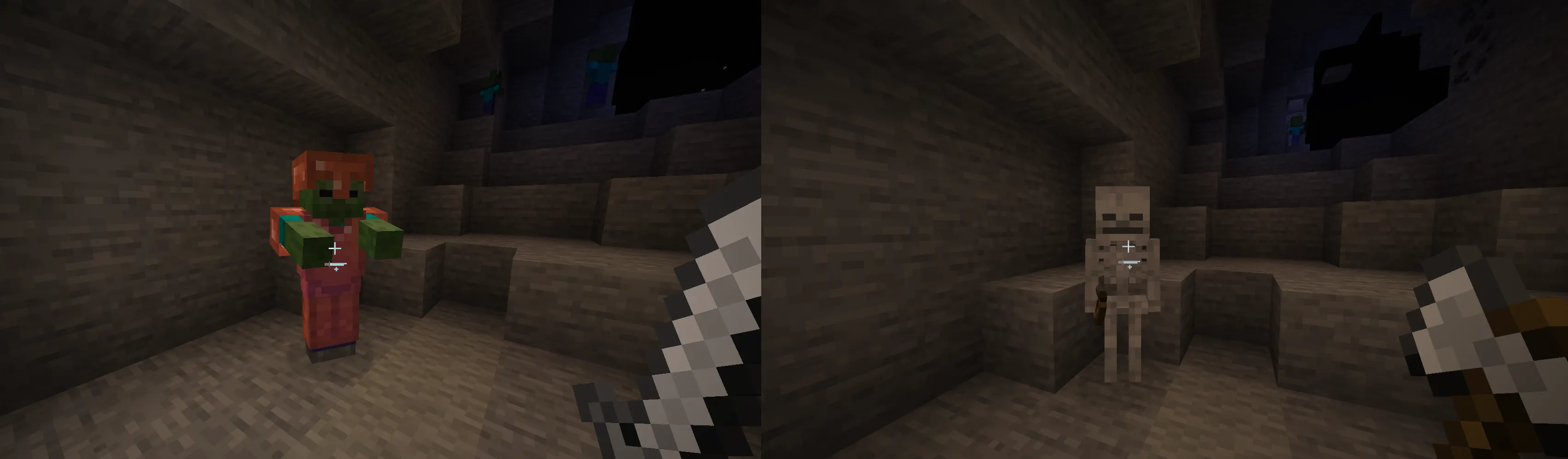 Iron sword compared to iron axe combat in Minecraft