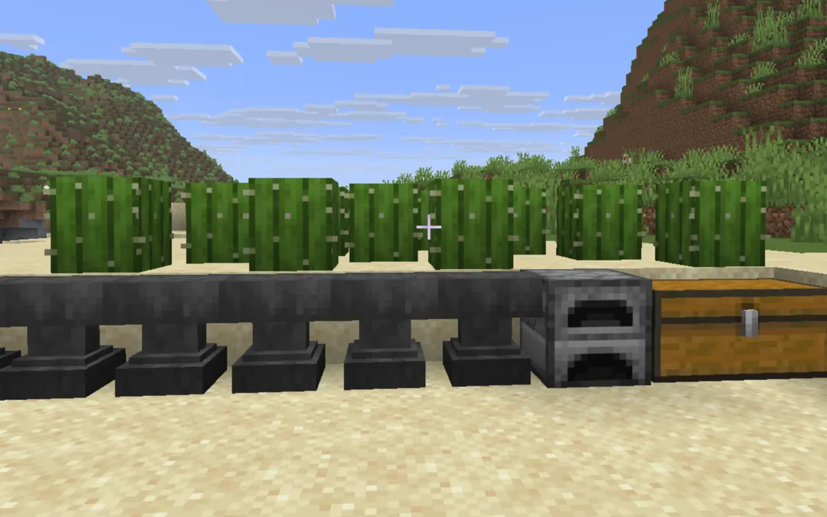 Simple cactus smelting XP farm in Minecraft