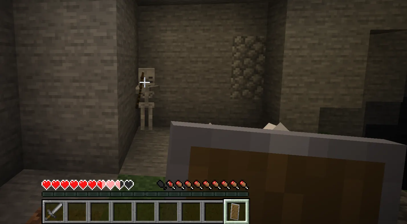 Minecraft shield blocking skeleton arrows during combat