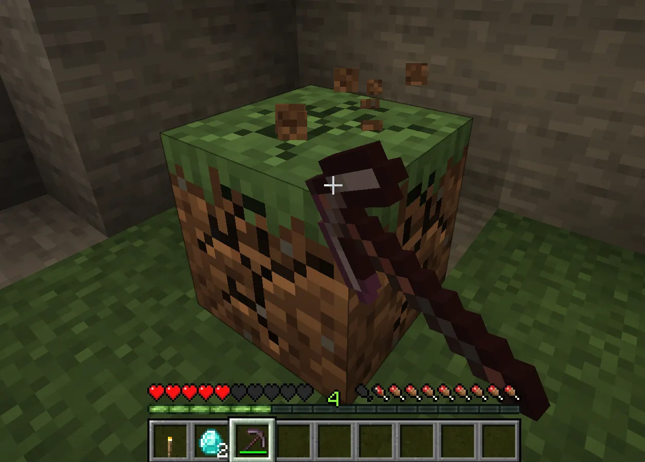 Using Silk Touch enchantment in Minecraft