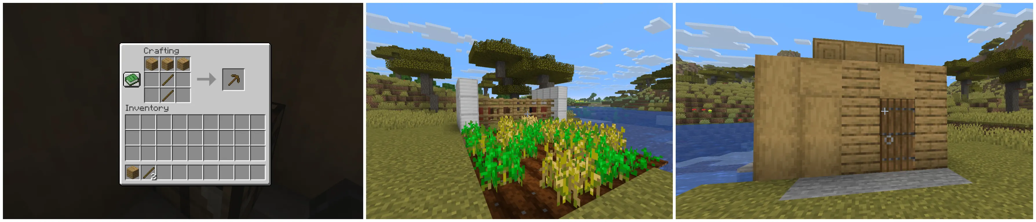 Minecraft early game progression day 1 to day 3