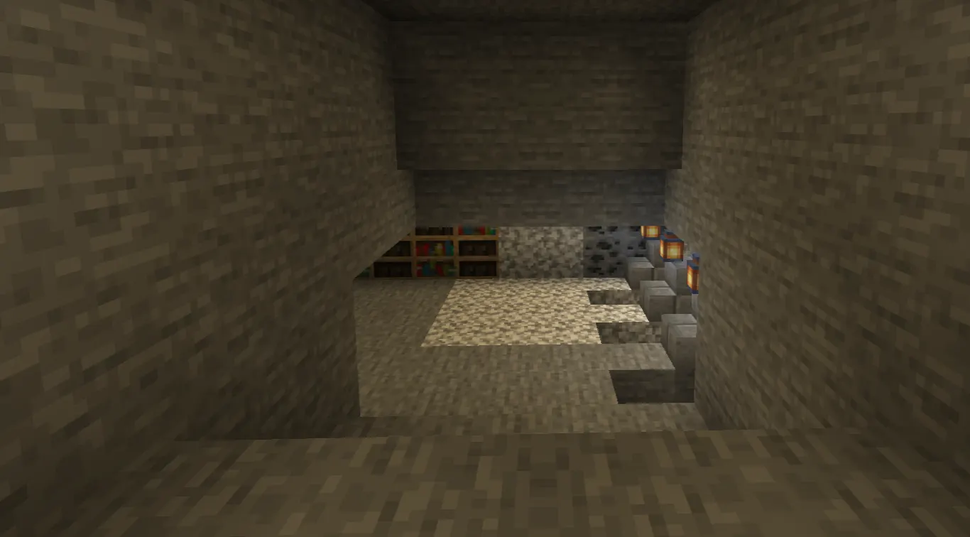 Large cave system where a Stronghold wall intersects naturally with the cave.