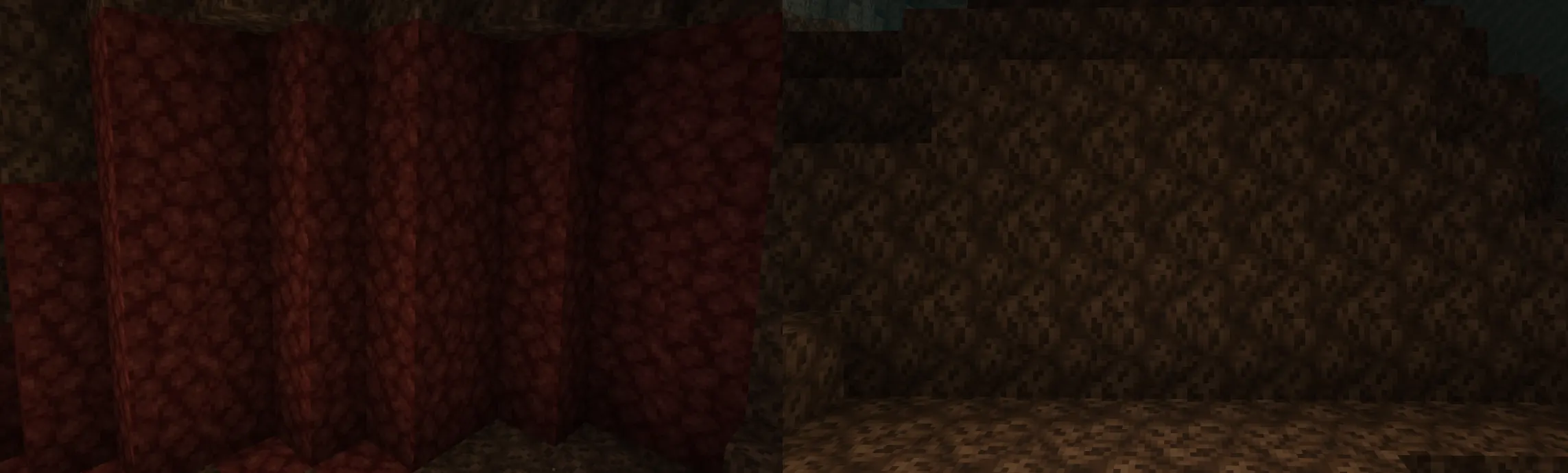 Nether Wastes and Crimson Forest biome comparison