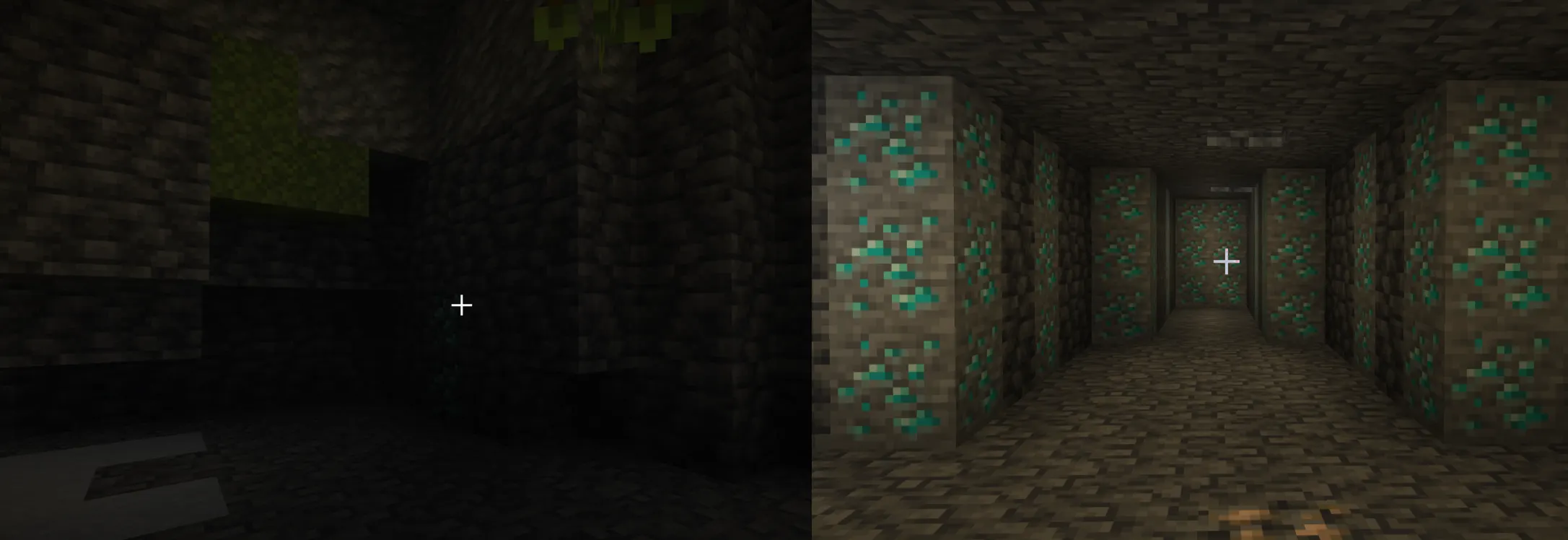 Minecraft branch mining compared with cave mining for diamond ore collection