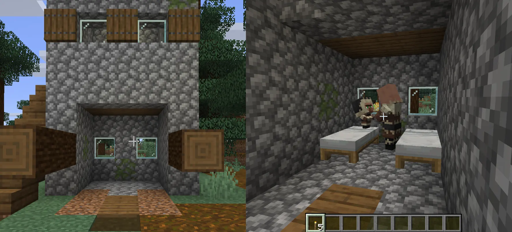Minecraft villager breeding system comparison before and after Village and Pillage update