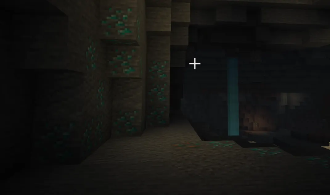Finding exposed diamonds while cave mining in Minecraft