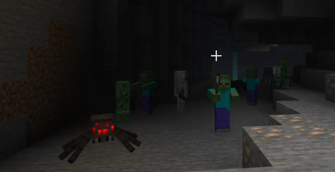 Underground cave mobs reducing Minecraft mob farm efficiency by filling mob cap