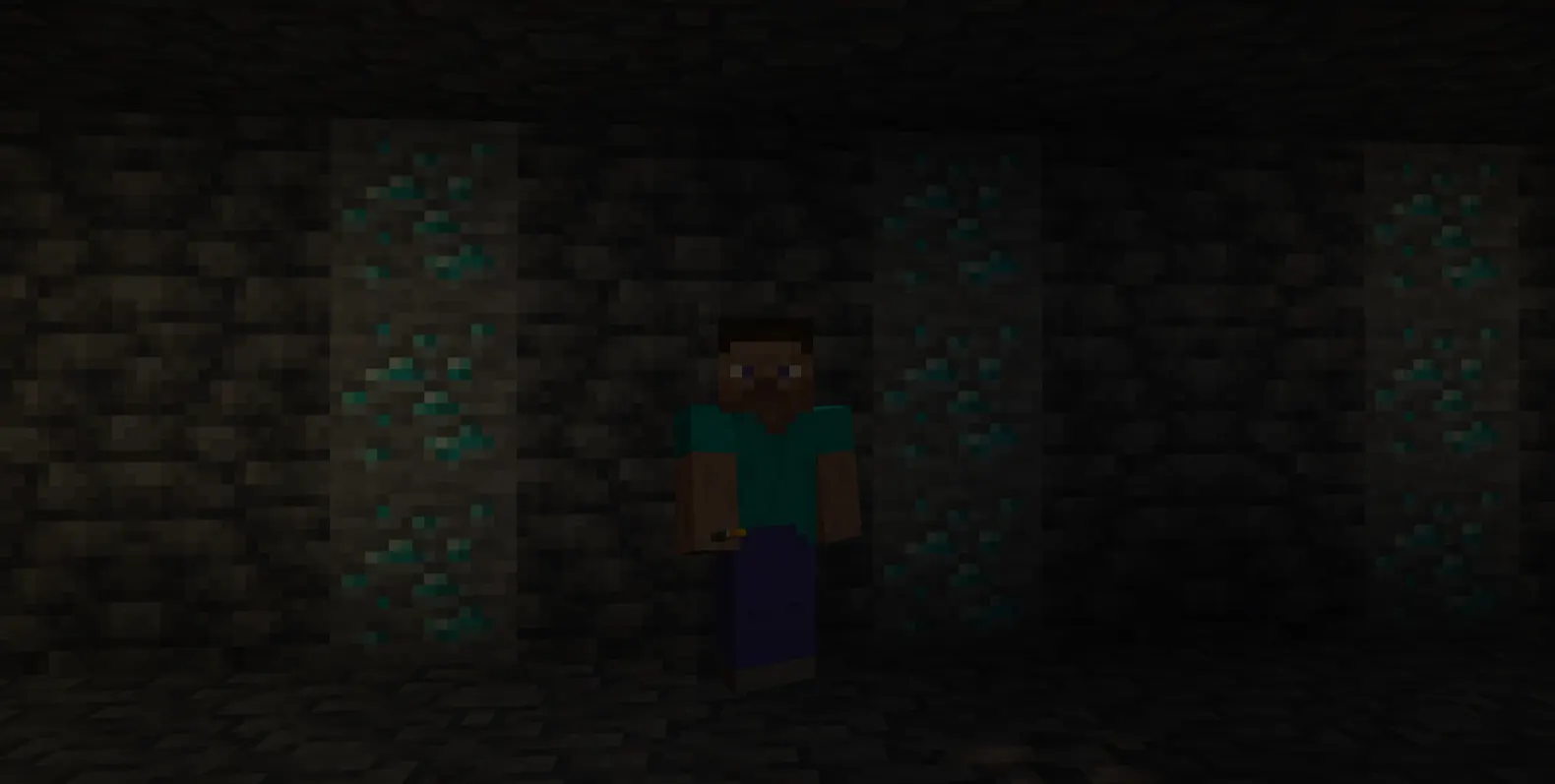 Minecraft branch mining layout showing optimal tunnel spacing for finding diamonds