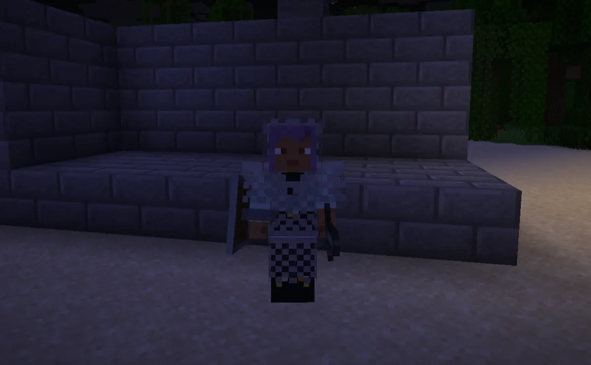 Keeping a safe distance from a Creeper in Minecraft survival mode