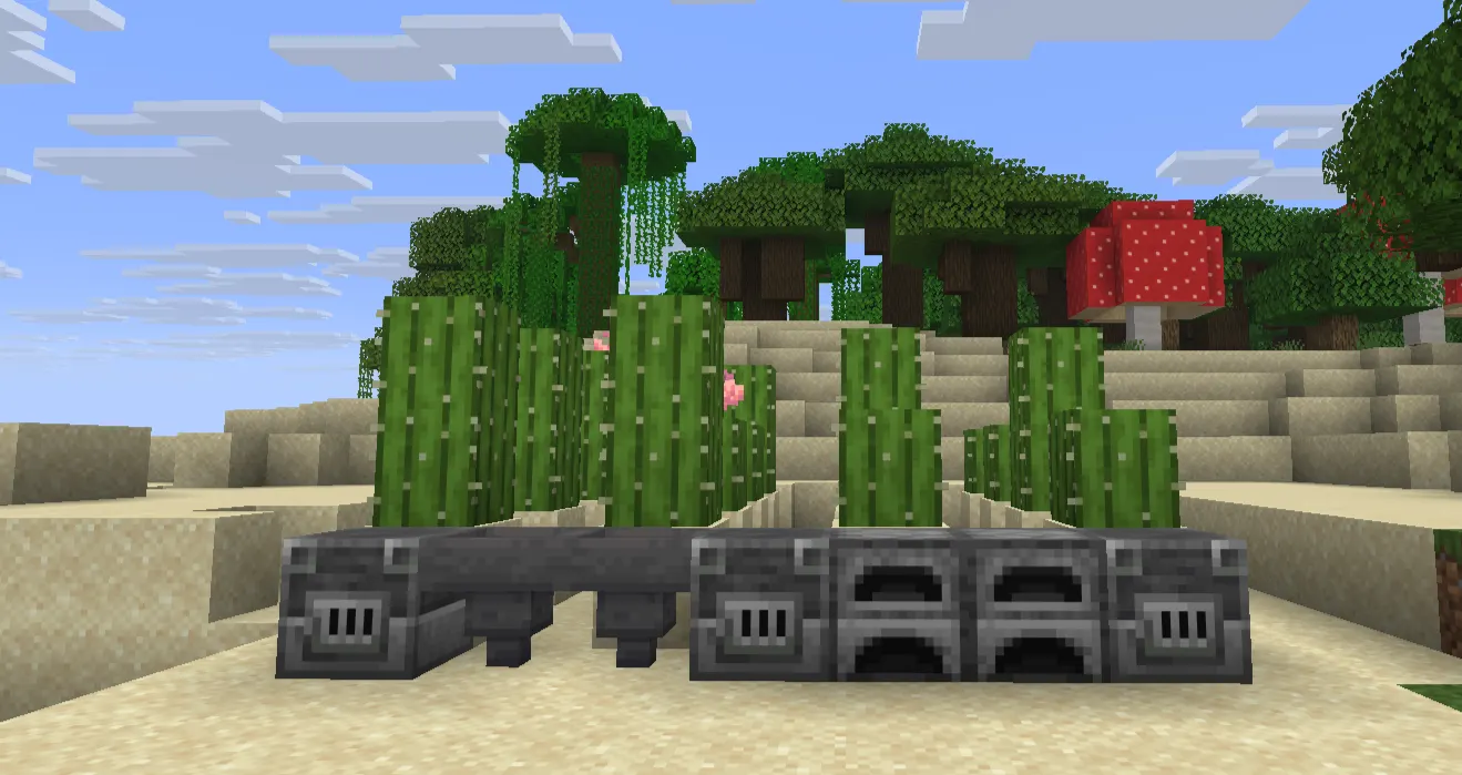 Automatic cactus furnace XP farm in Minecraft