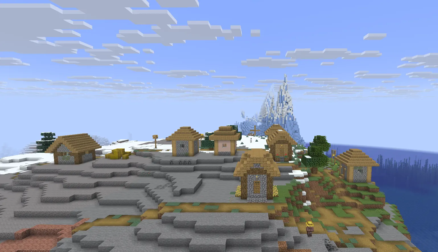 Illustration of a Minecraft world map with Stronghold markers and coordinate labels.