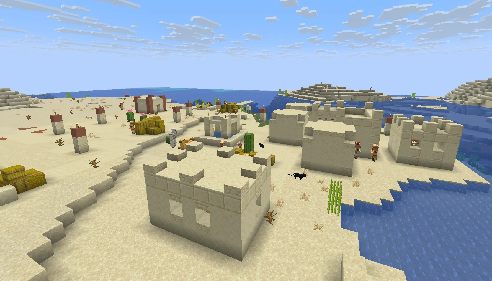 Desert village beside jungle biome in Minecraft survival seed