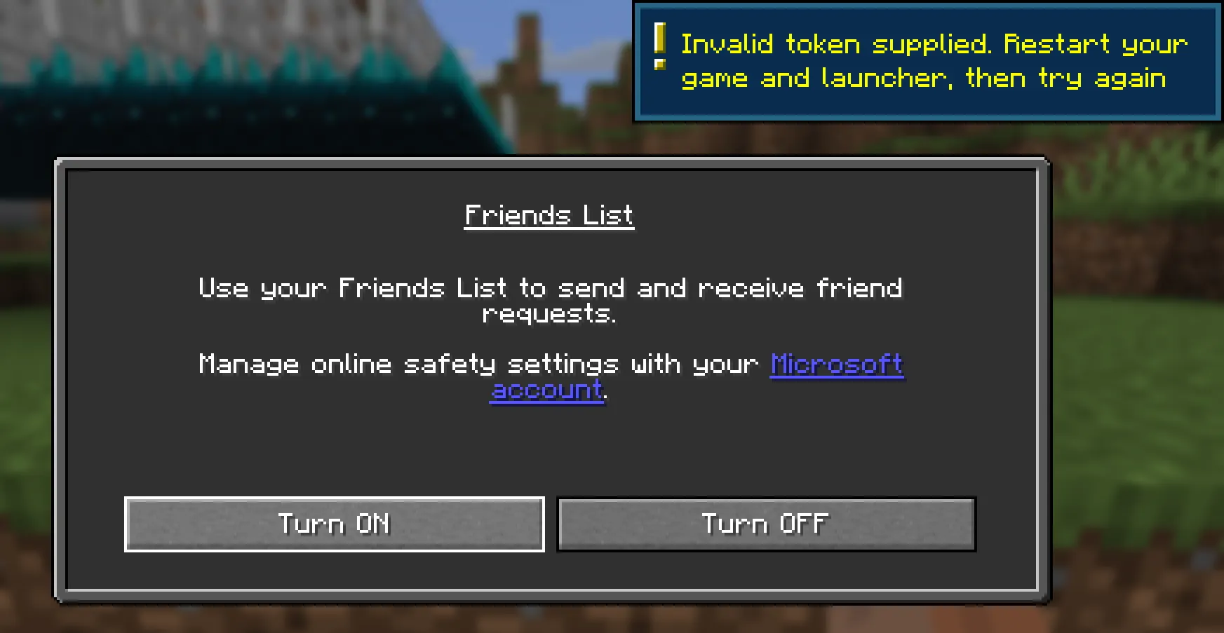 Minecraft Friends List interface introduced in 2026