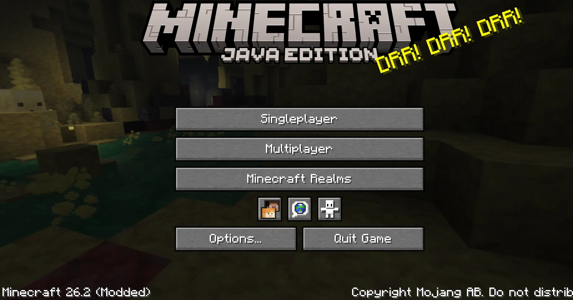 Minecraft 2026 version number shown on the main menu