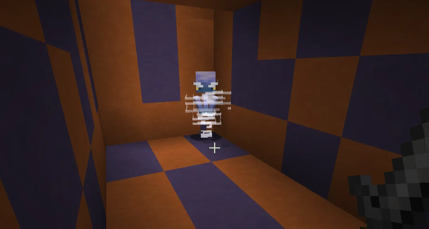 Breeze mob inside a Minecraft Trial Chamber dropping Breeze Rods 