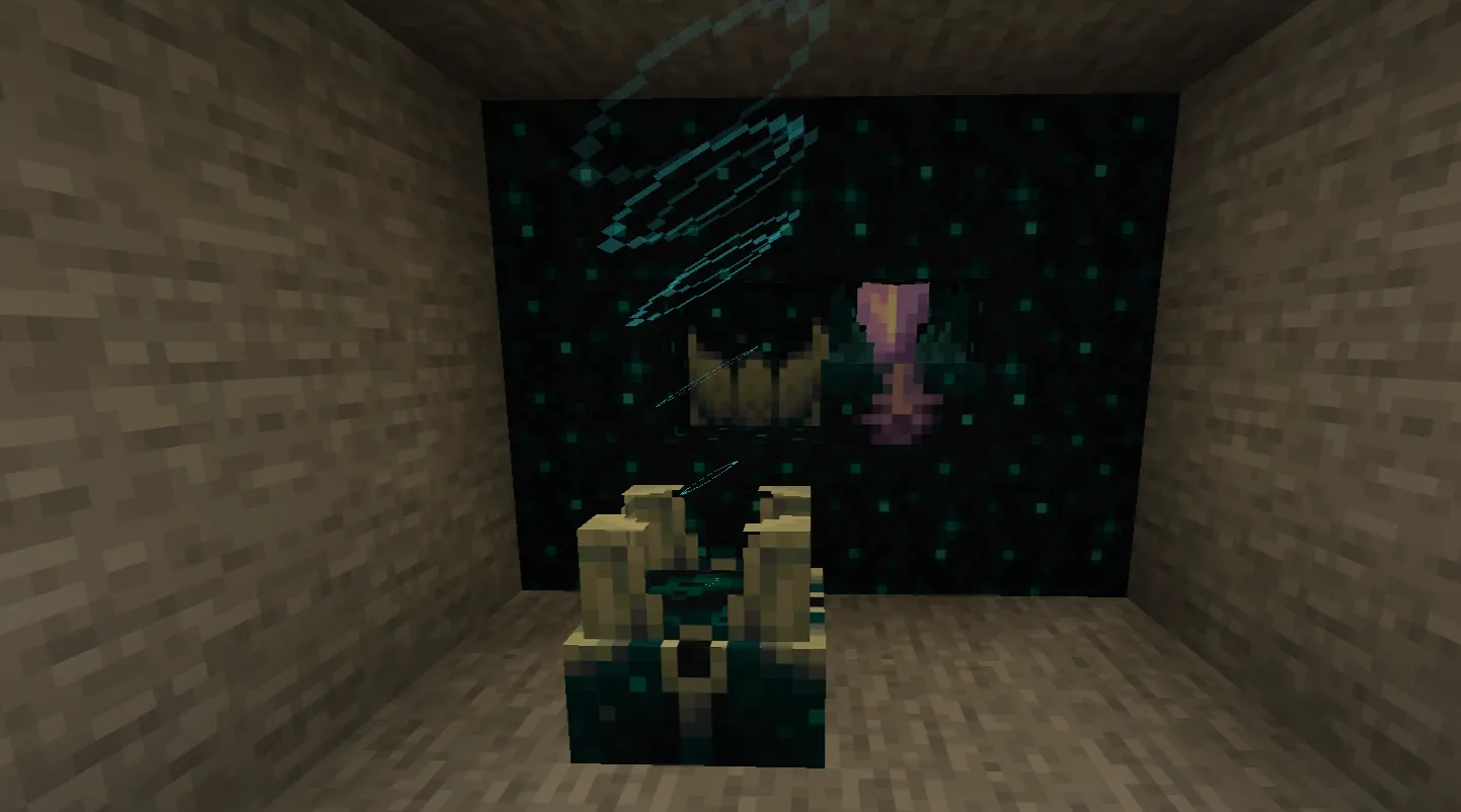  Sculk shrieker activating in an Ancient City in Minecraft