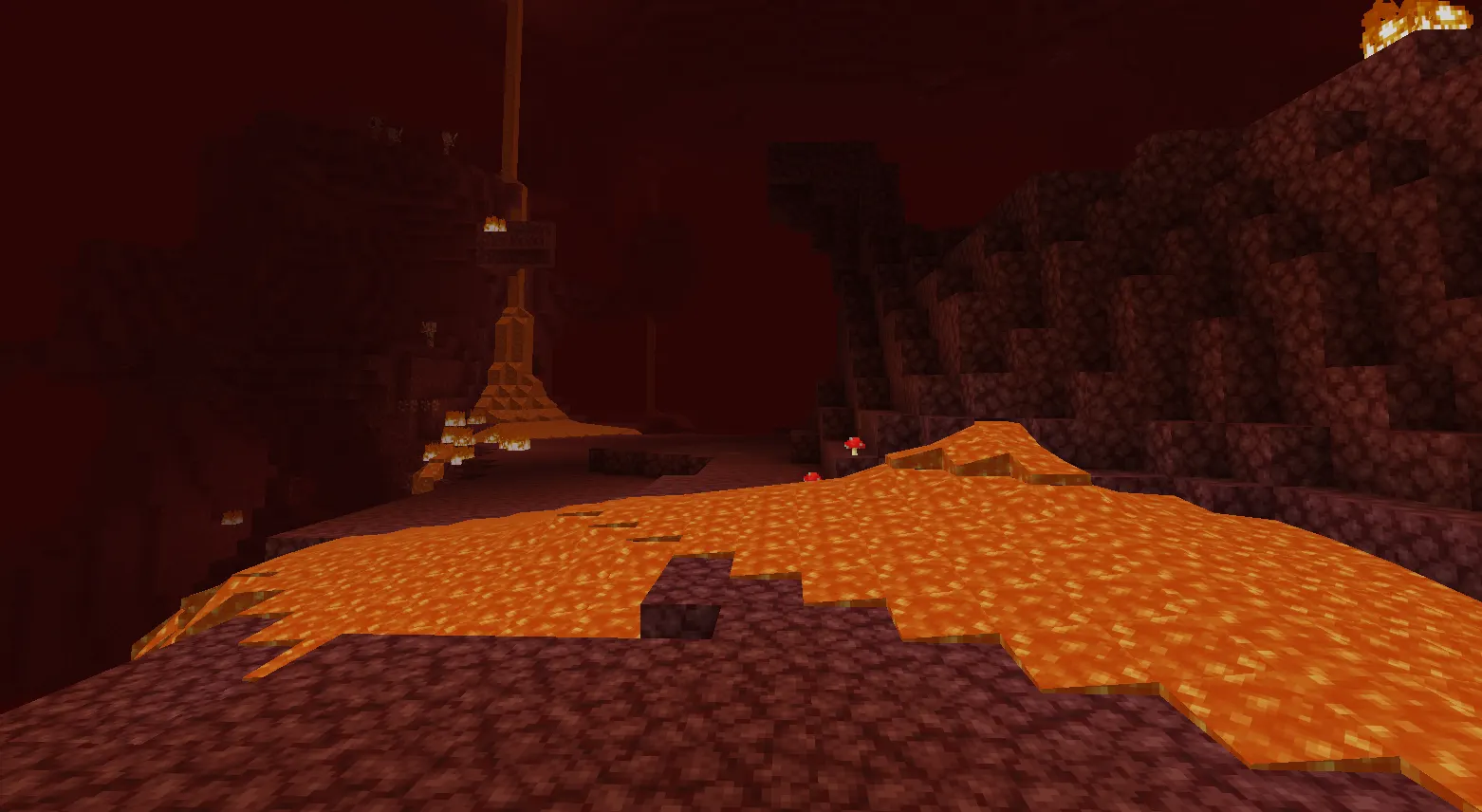Bastion Remnant exterior visible in the Minecraft Nether