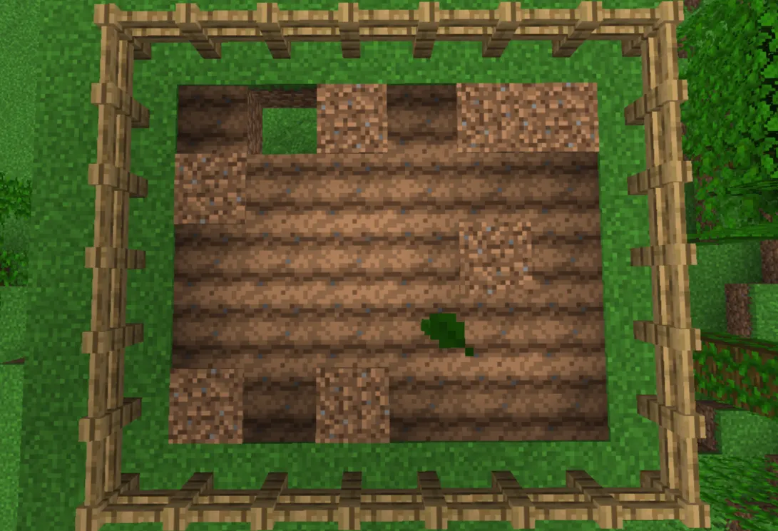  Central water placement for 9x9 wheat farm in Minecraft